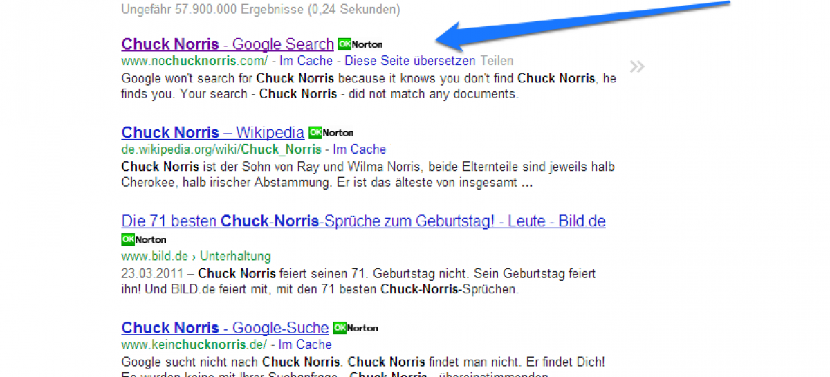 Google Easter Egg: Wo ist Chuck Norris?