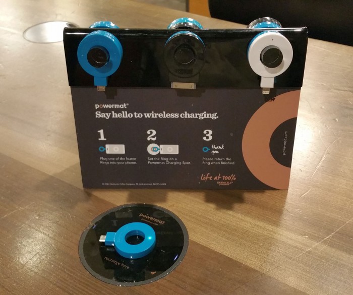 Starbucks: wireless charging